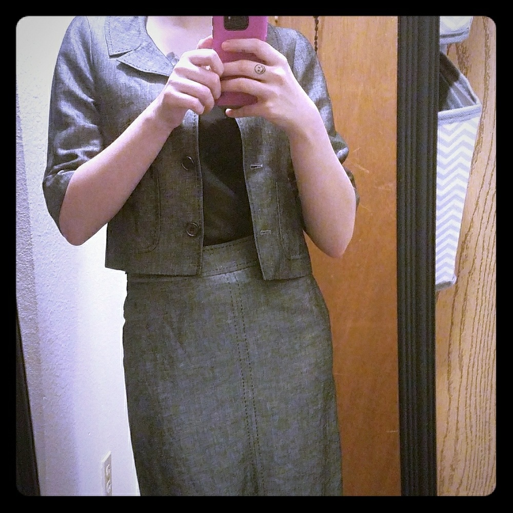 Professional Blazer Jacket and Knee Skirt